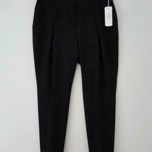 NWT AKRIS Black Wool Layered Pleated Tapered Leg Mina Trouser Pants 8
